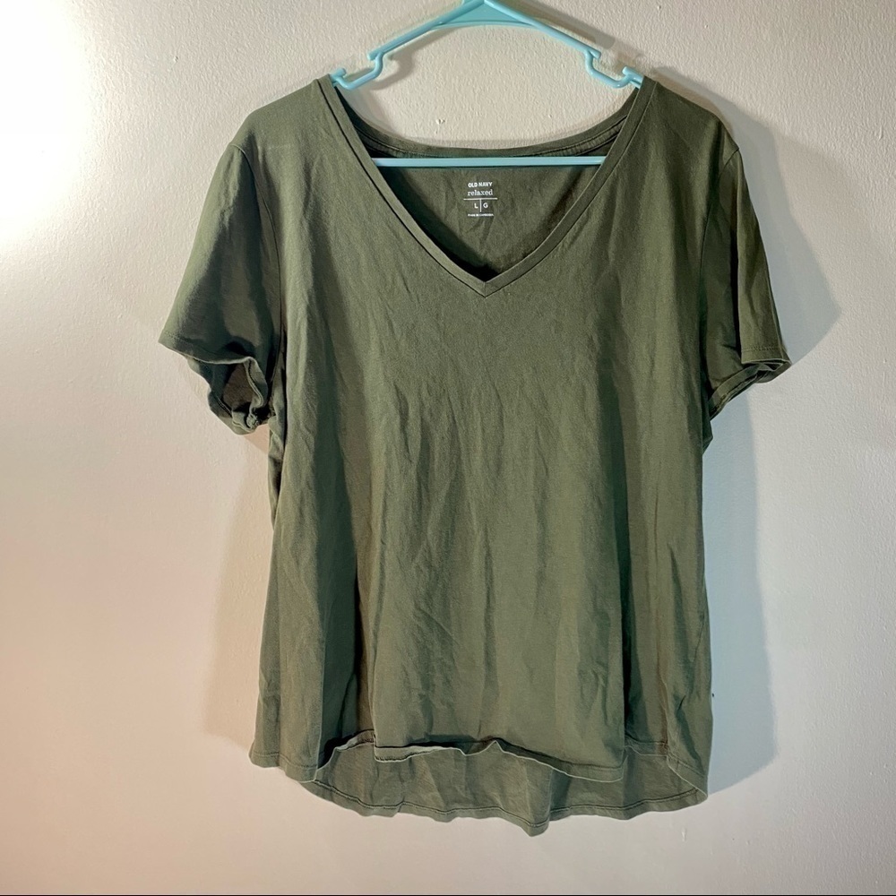 Old Navy Top Relax Loose Fit V-Neck Super Soft Tee Short Sleeve Pull over